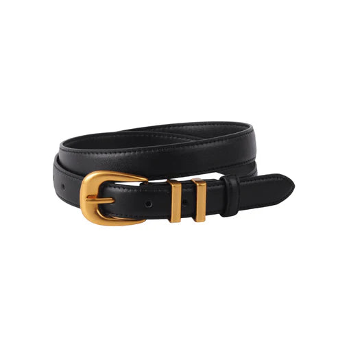 Leather Belt with Metal Strap Holders