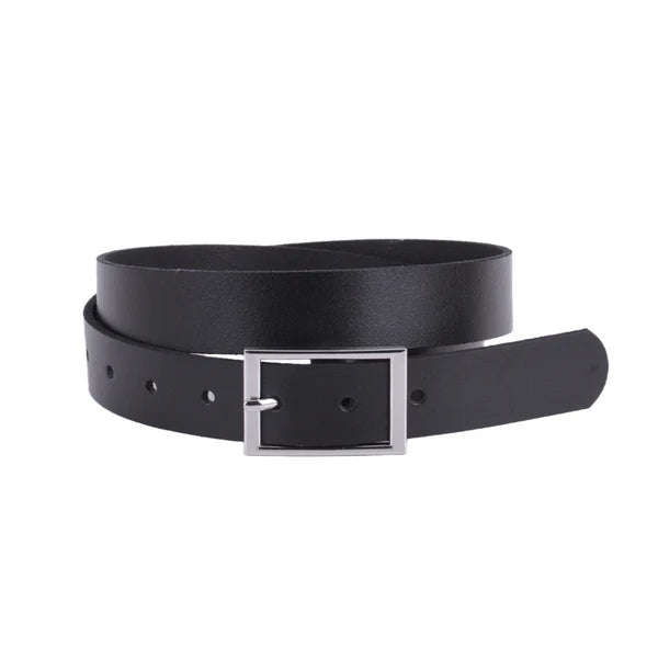 Classic Rectangle Buckle Leather Belt