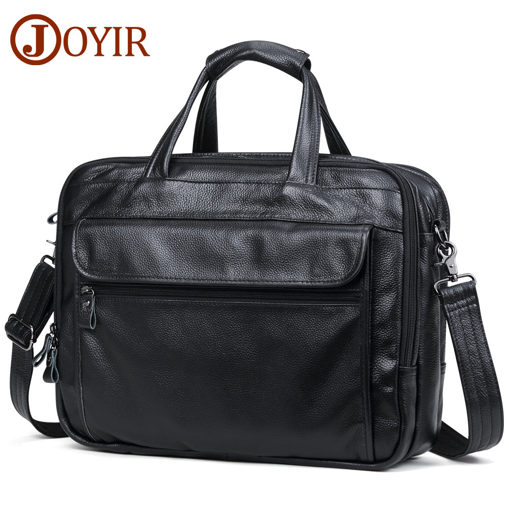 JOYIR Men Briefcases Genuine Leather Handbag 15.6"Laptop Messenger Shoulder Bag for Documents Men's Bag Business Totes 2022