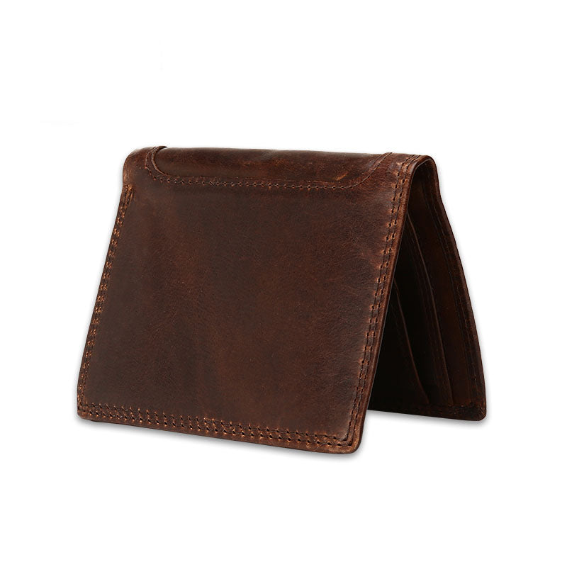 JOYIR Vintage Men Genuine Leather Wallet Short Small Wallet Male Slim Purse Mini Wallet Coin Purse Money Credit Card Holder New