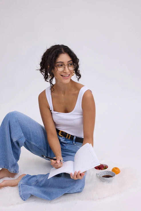 Leather Belt with Metal Strap Holders