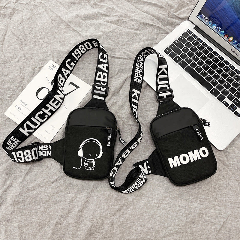 Fashionable Unisex Crossbody Bag Simple Hip Hop Daily Travel Commuting Single Shoulder Trendy Graffiti Print Chest Bag Wholesale