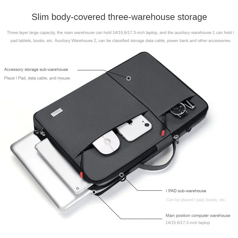 GOLF Professional Laptop Bag with Shoulder Strap Executive Briefcase Man Notebook 15.6 Handbag Men's Office Clutch Bag