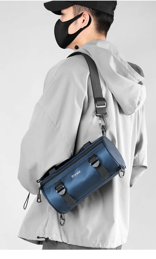 Autumn Fashion Nylon Male Shoulder Bag Large Capacity Cylinder Composite Men Crossbody Bags Waterproof Messenger bag 슬링백 bolsos