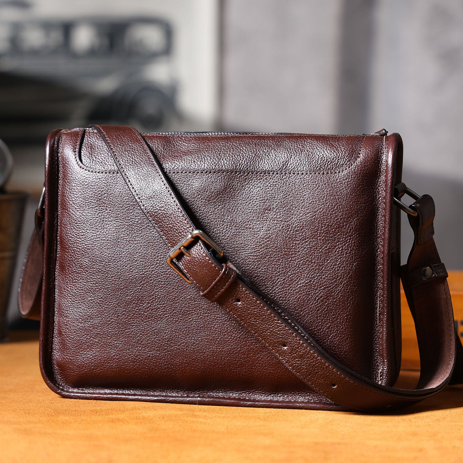 Genuine Leather Men's Shoulder Bag Crossbody Bags Unisex Simple Cowhide Bag Top Layer Vegetable-tanned Leather Fashion Casual