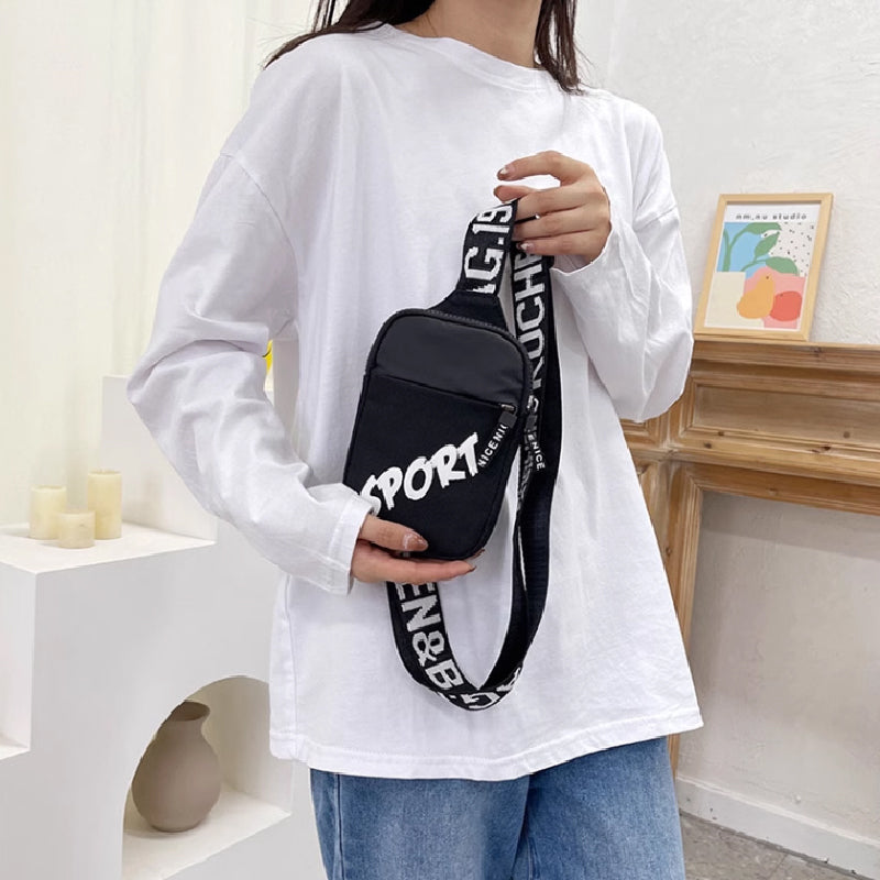 Fashionable Unisex Crossbody Bag Simple Hip Hop Daily Travel Commuting Single Shoulder Trendy Graffiti Print Chest Bag Wholesale