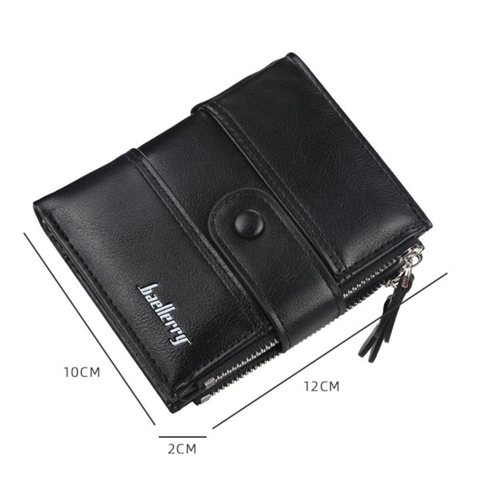 Free Name Engraving Men Wallets Card Holder Double Zipper Pocket Men Purse Solid Coin Pocket High Quality Male Purse