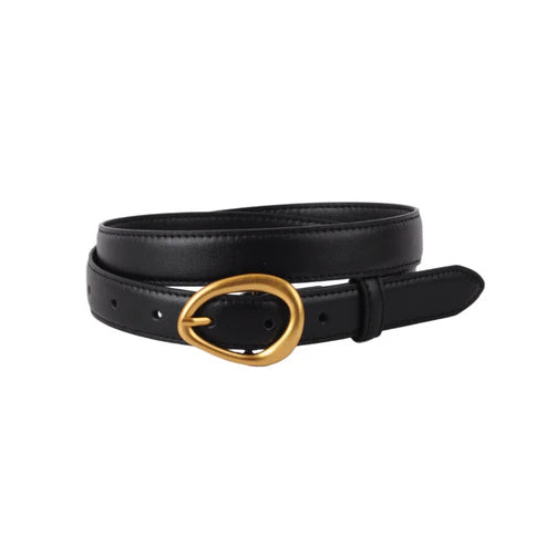 Basic Leather Belt with Asymmetrical Buckle