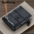 Free Name Engraving Men Wallets Card Holder Double Zipper Pocket Men Purse Solid Coin Pocket High Quality Male Purse